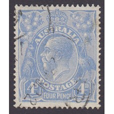 Australian    King George V    4d Blue   Single Crown WMK  Plate Variety 1L58..